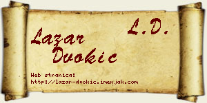 Lazar Dvokić vizit kartica